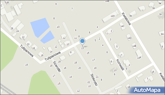 Płońsk, Stokrotki, 13, mapa Płońsk