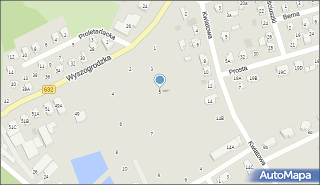 Płońsk, Stokrotki, 5, mapa Płońsk