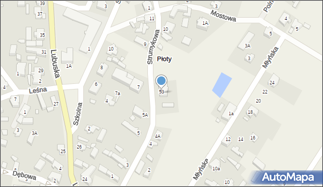 Płoty, Strumykowa, 6, mapa Płoty