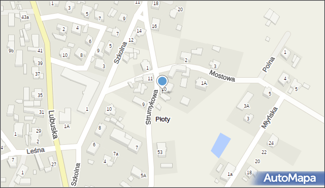 Płoty, Strumykowa, 8, mapa Płoty