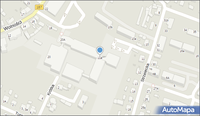 Pniewy, Strzelecka, 11a, mapa Pniewy