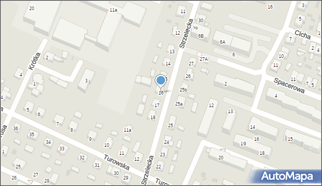 Pniewy, Strzelecka, 16, mapa Pniewy