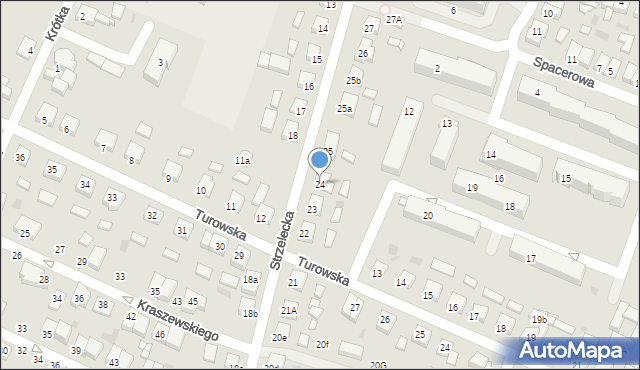 Pniewy, Strzelecka, 24, mapa Pniewy