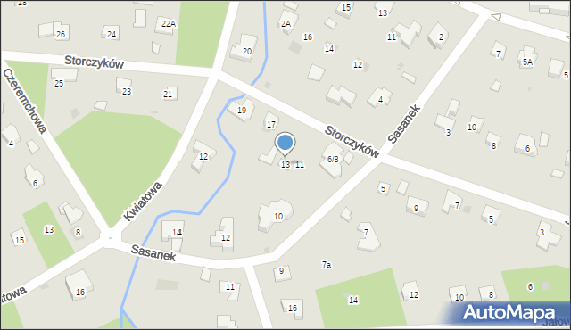 Podkowa Leśna, Storczyków, 13, mapa Podkowa Leśna