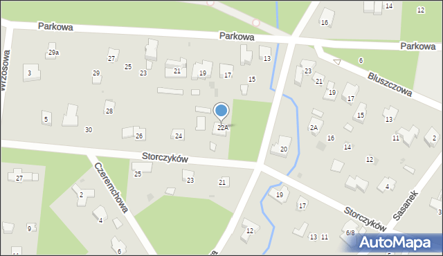 Podkowa Leśna, Storczyków, 22A, mapa Podkowa Leśna