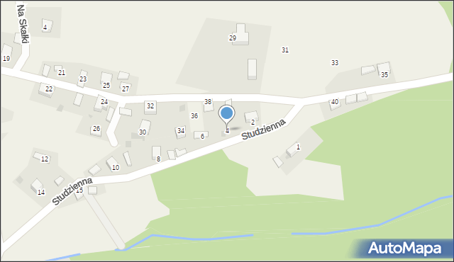 Podłęże, Studzienna, 4, mapa Podłęże