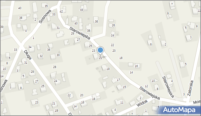 Podolsze, Starowiejska, 21, mapa Podolsze