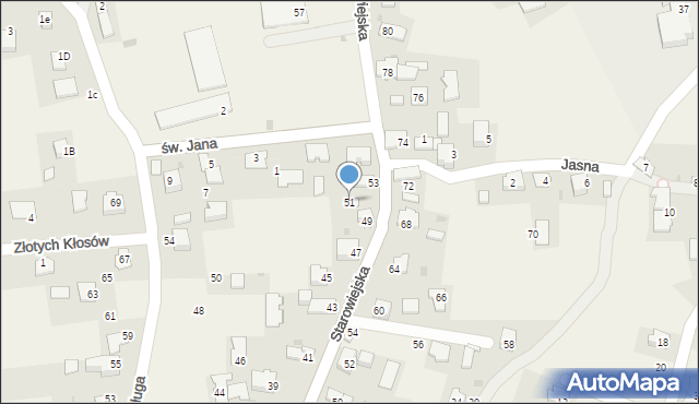 Podolsze, Starowiejska, 51, mapa Podolsze