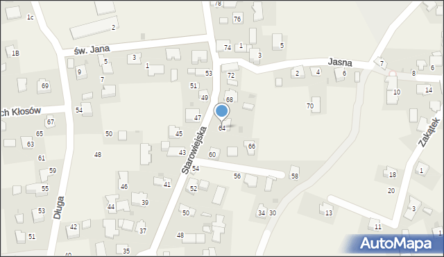 Podolsze, Starowiejska, 64, mapa Podolsze