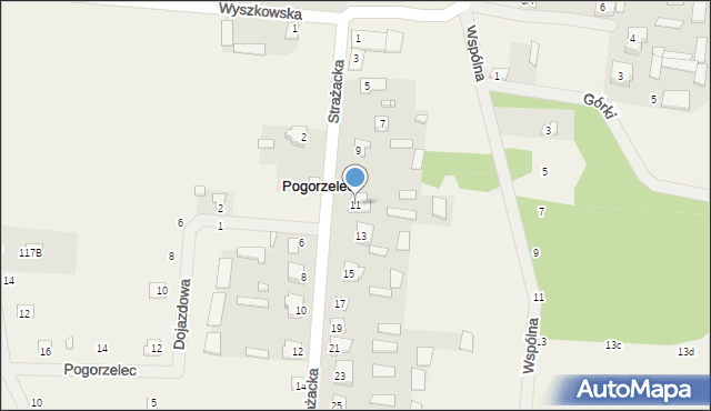 Pogorzelec, Strażacka, 11, mapa Pogorzelec