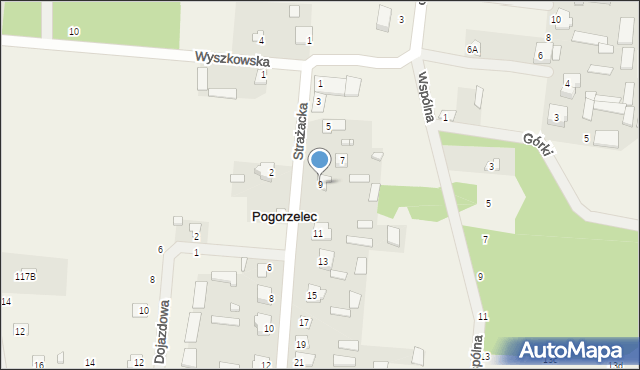 Pogorzelec, Strażacka, 9, mapa Pogorzelec