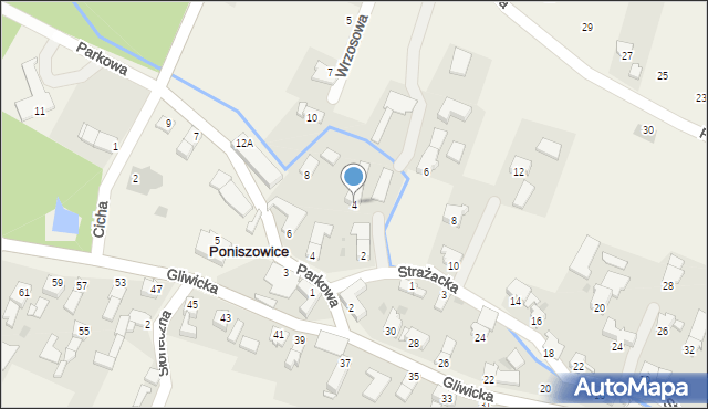 Poniszowice, Strażacka, 4, mapa Poniszowice
