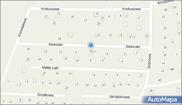 Popowo-Parcele, Stokrotki, 7, mapa Popowo-Parcele