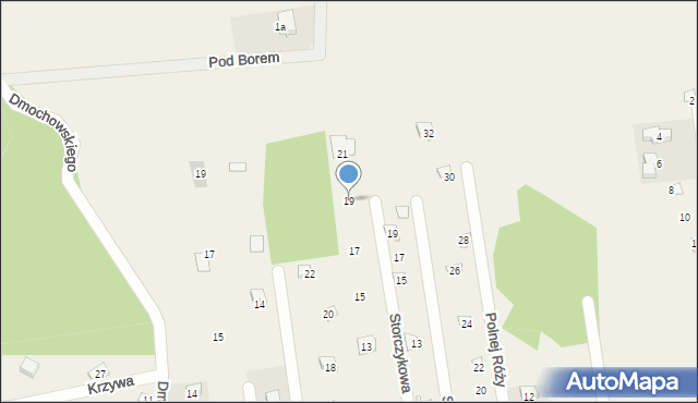 Popowo-Parcele, Storczykowa, 19, mapa Popowo-Parcele