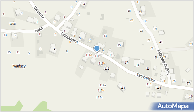 Poronin, Stasikówka, 111, mapa Poronin