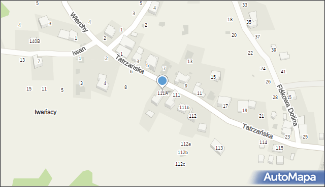 Poronin, Stasikówka, 111A, mapa Poronin