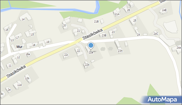 Poronin, Stasikówka, 22a, mapa Poronin