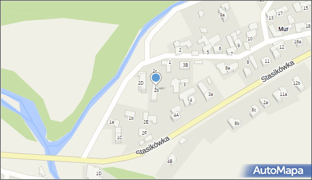 Poronin, Stasikówka, 2b, mapa Poronin