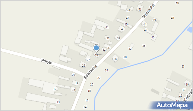 Poryte, Strażacka, 29, mapa Poryte