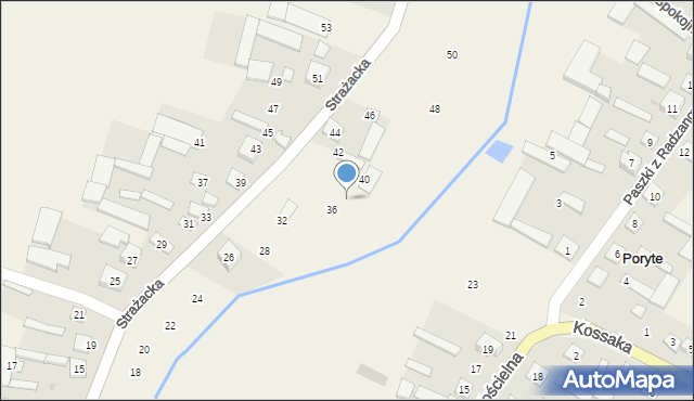 Poryte, Strażacka, 38, mapa Poryte