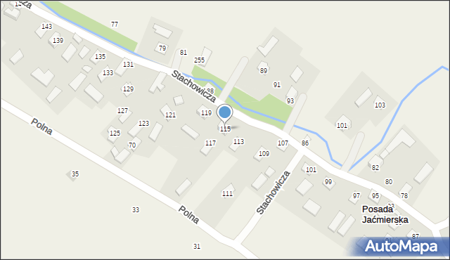 Posada Jaćmierska, Stachowicza Józefa, 115, mapa Posada Jaćmierska