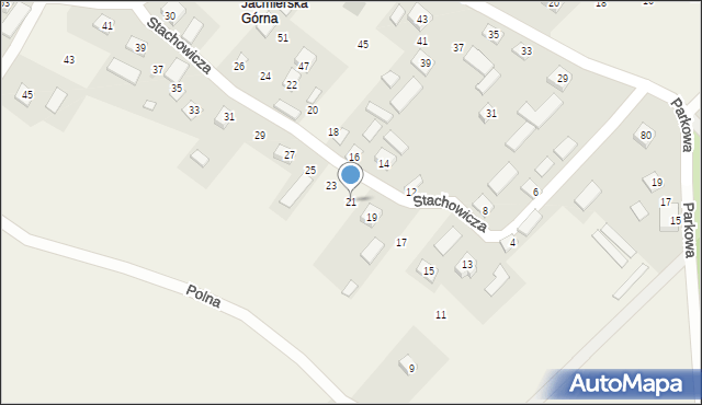 Posada Jaćmierska, Stachowicza Józefa, 21, mapa Posada Jaćmierska