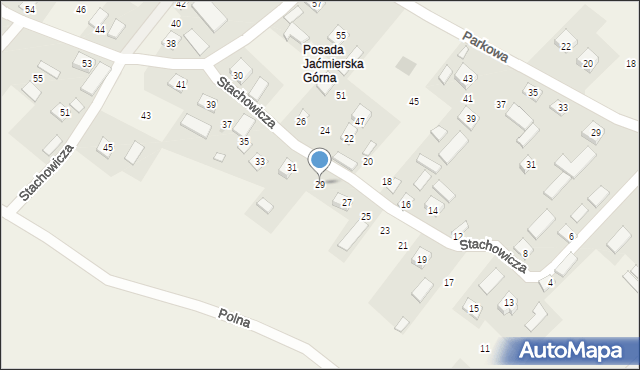 Posada Jaćmierska, Stachowicza Józefa, 29, mapa Posada Jaćmierska
