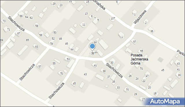 Posada Jaćmierska, Stachowicza Józefa, 38, mapa Posada Jaćmierska