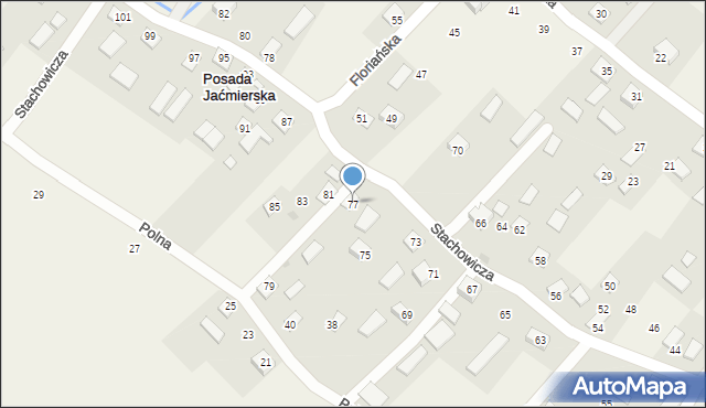 Posada Jaćmierska, Stachowicza Józefa, 77, mapa Posada Jaćmierska