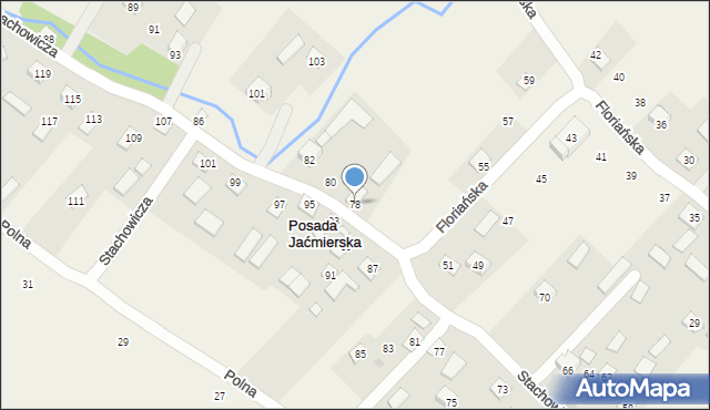 Posada Jaćmierska, Stachowicza Józefa, 78, mapa Posada Jaćmierska