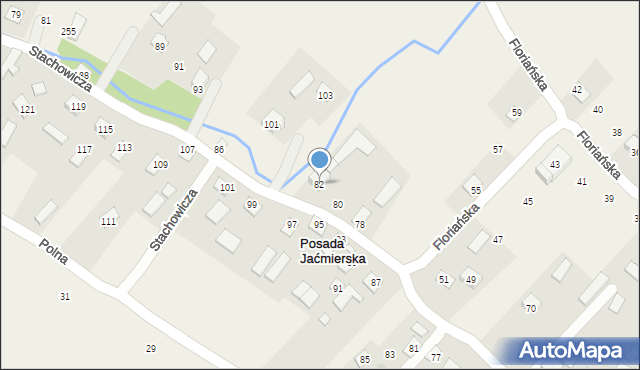 Posada Jaćmierska, Stachowicza Józefa, 82, mapa Posada Jaćmierska