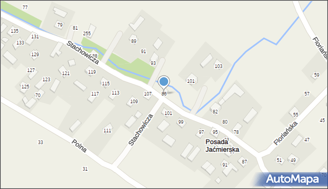 Posada Jaćmierska, Stachowicza Józefa, 86, mapa Posada Jaćmierska