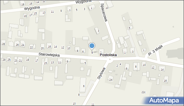 Postoliska, Starowiejska, 4, mapa Postoliska