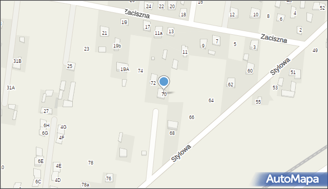 Postoliska, Stylowa, 70, mapa Postoliska