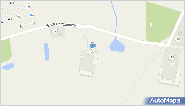 Potrzanowo, Stare Potrzanowo, 16, mapa Potrzanowo