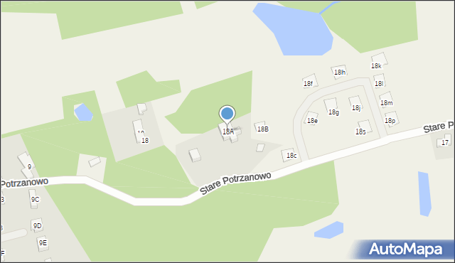 Potrzanowo, Stare Potrzanowo, 18A, mapa Potrzanowo