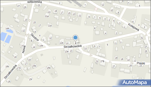 Powidz, Strzałkowska, 8, mapa Powidz