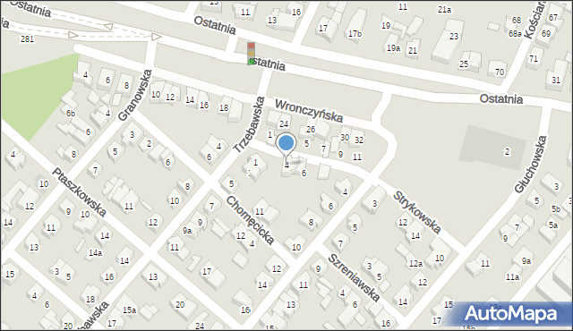 Poznań, Strykowska, 4, mapa Poznania