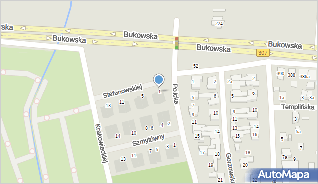 Poznań, Stefanowskiej Michaliny, 1, mapa Poznania