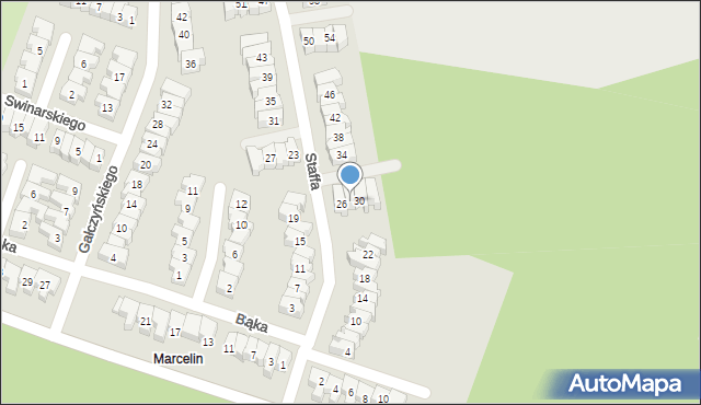 Poznań, Staffa Leopolda, 28, mapa Poznania