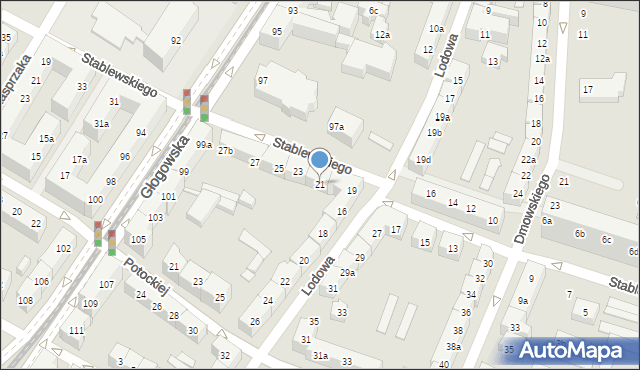 Poznań, Stablewskiego Floriana, 21, mapa Poznania