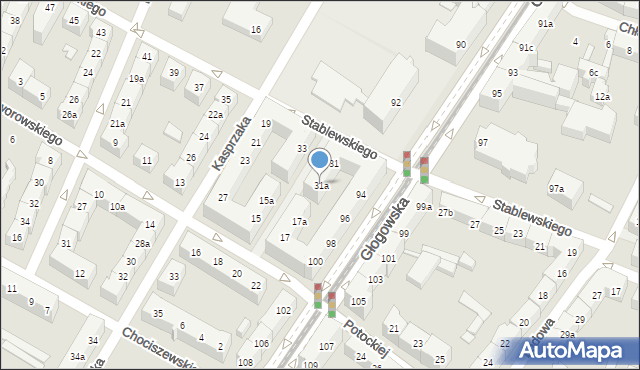 Poznań, Stablewskiego Floriana, 31a, mapa Poznania