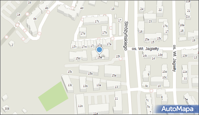Poznań, Stróżyńskiego Franciszka, 15e, mapa Poznania