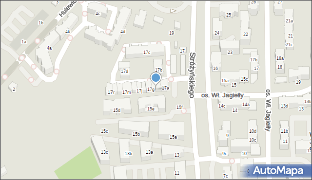 Poznań, Stróżyńskiego Franciszka, 17f, mapa Poznania