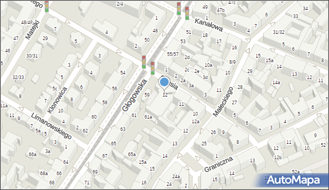 Poznań, Strusia Józefa, 12, mapa Poznania