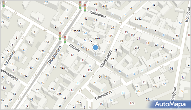 Poznań, Strusia Józefa, 3, mapa Poznania