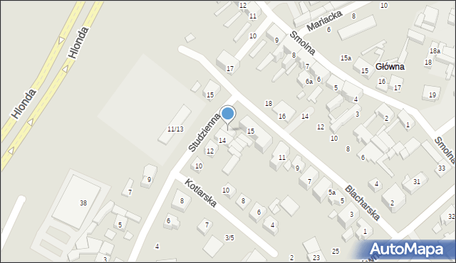 Poznań, Studzienna, 14a, mapa Poznania