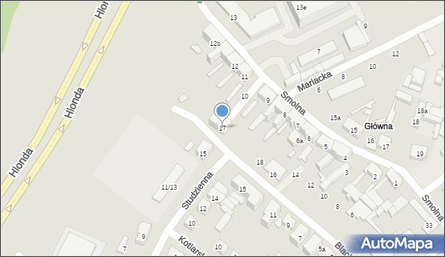 Poznań, Studzienna, 17, mapa Poznania