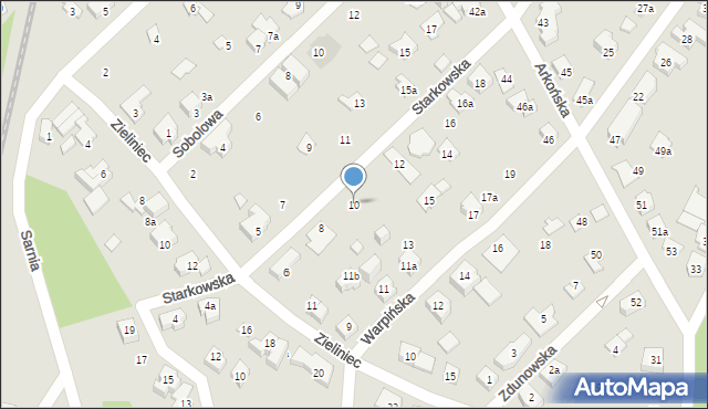 Poznań, Starkowska, 10, mapa Poznania