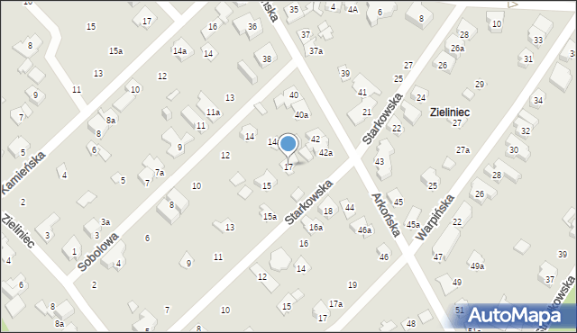 Poznań, Starkowska, 17, mapa Poznania